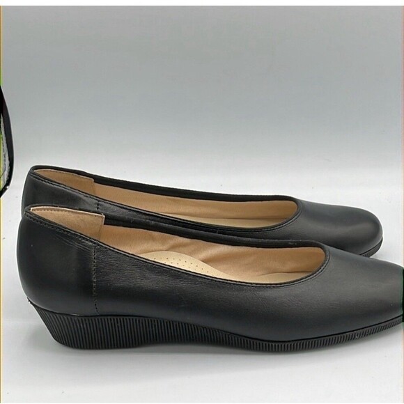 Softspots Womens Stephanie All Day Comfort Wedge Size 9M Black Leather Slip On - Picture 4 of 10